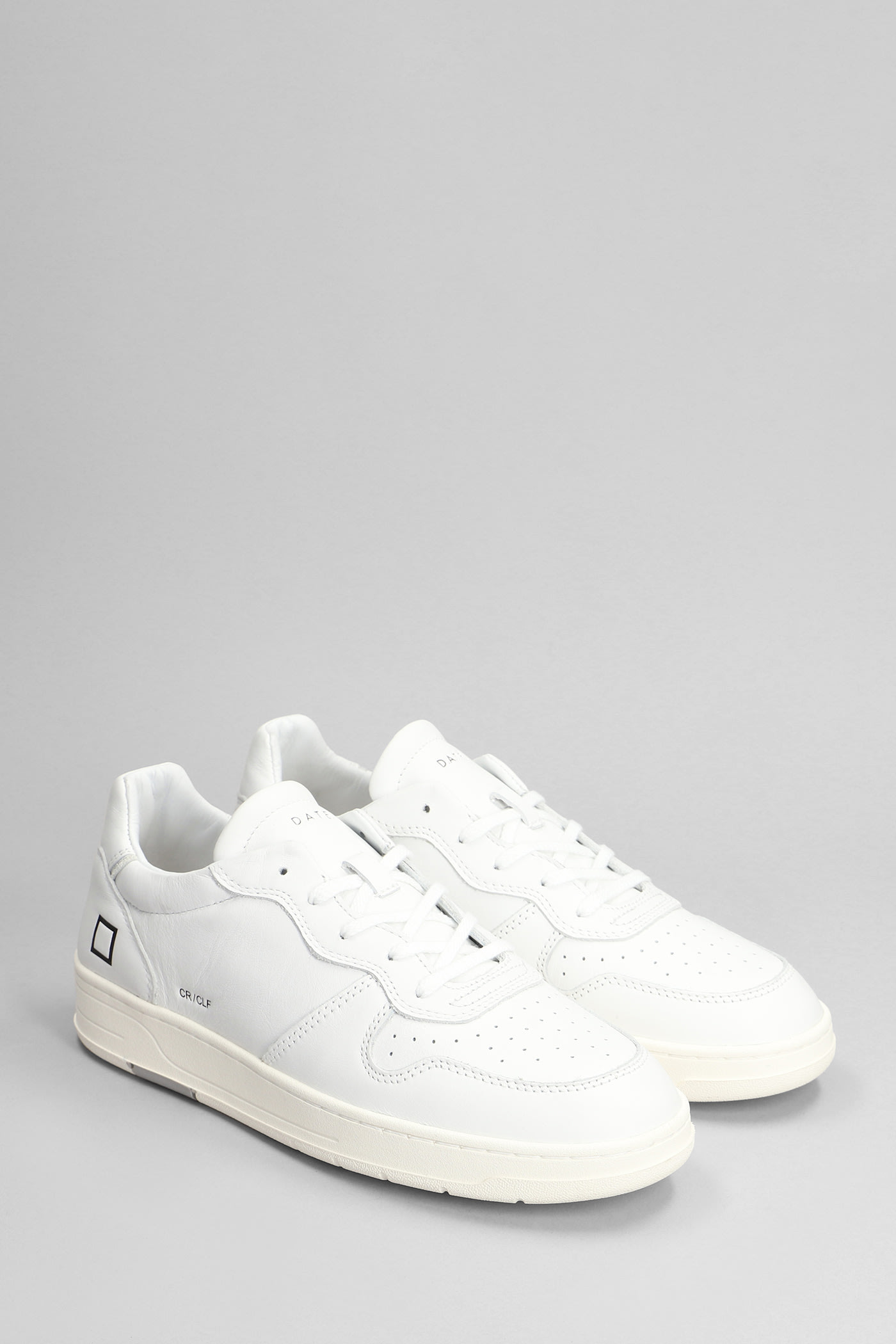 Shop Date Court Sneakers In White Leather In Bianco