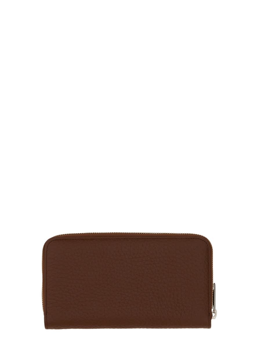 Shop Orciani Soft Leather Wallet In Brown