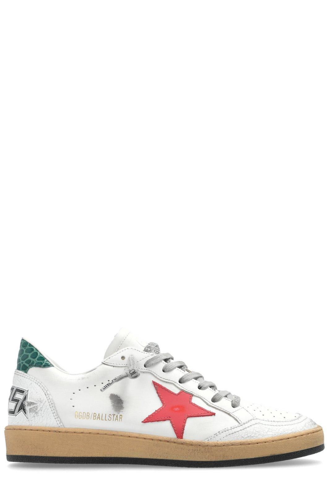 Shop Golden Goose Star Patch Low-top Sneakers In Wht Red Green