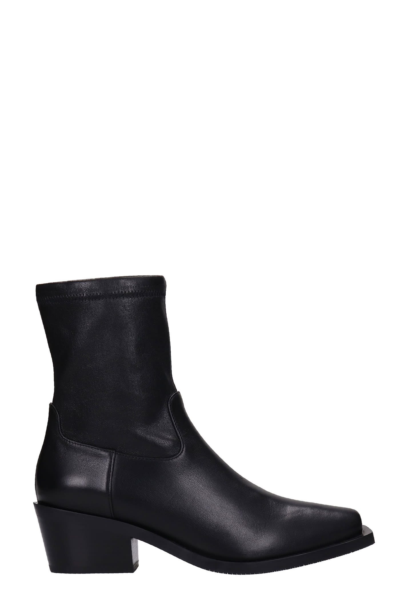 Stuart Weitzman Miles Texan Ankle Boots In Black Leather