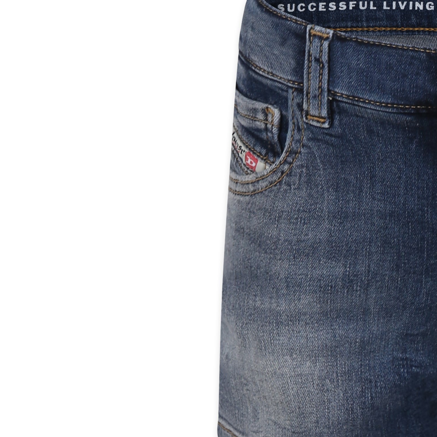 Diesel Blue Shorts For Girl With Logo Patch In Denim
