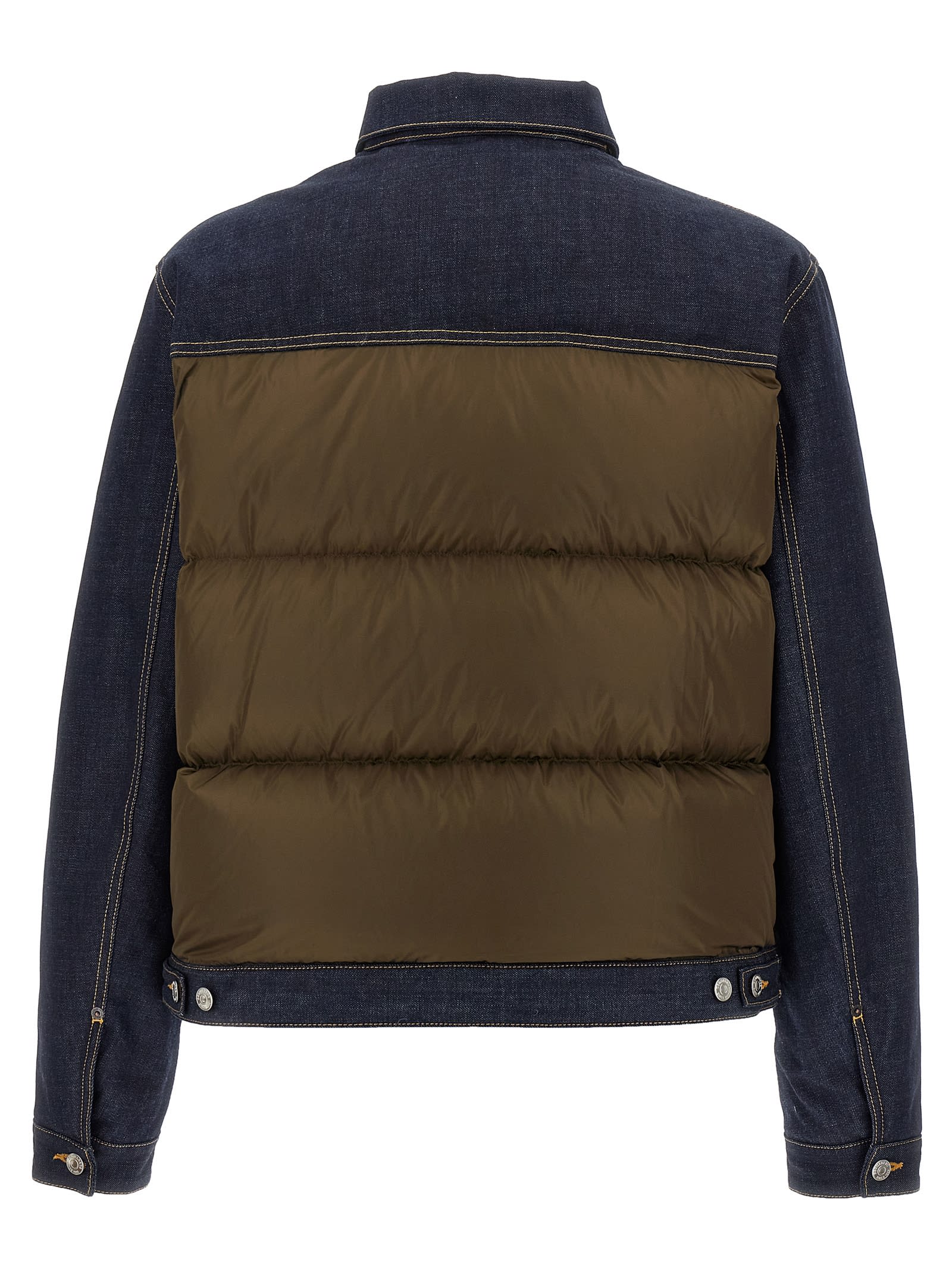 Dsquared2 Hybrid Puffer-jeans Puffer Jackets Multicolor In Blue