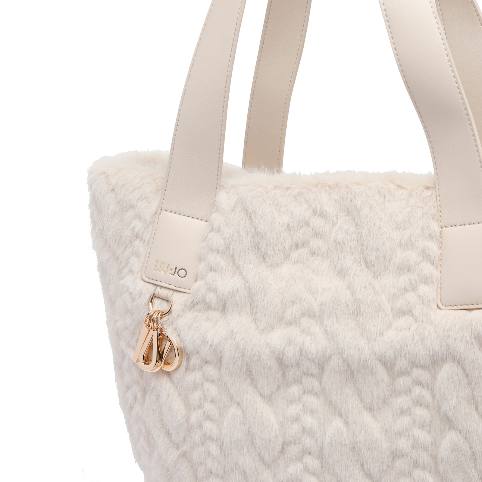Liu •jo Soft Teddy Tote Bag With Dual Handles In White