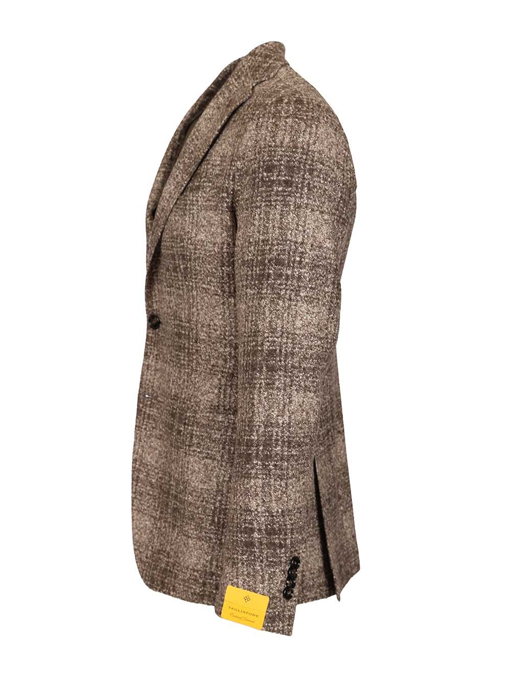 Tagliatore Montecarlo Jersey Ceck Fuso Moro 32 Lana 25 Seta 23 Pol 20 Acr Jackets Brown In Neutral