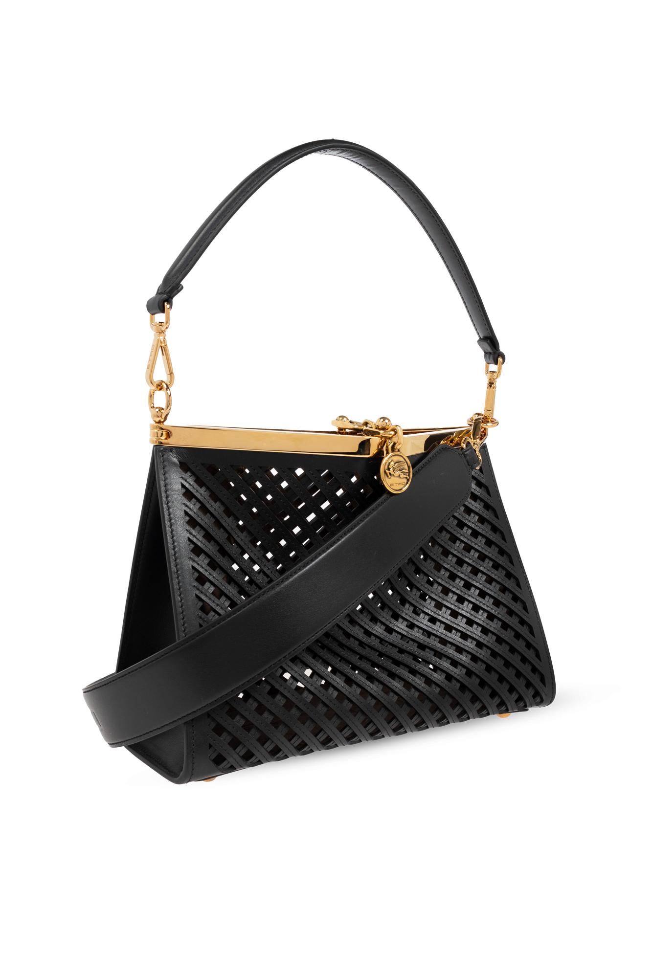 Shop Etro Shoulder Bag Vela Medium In Black