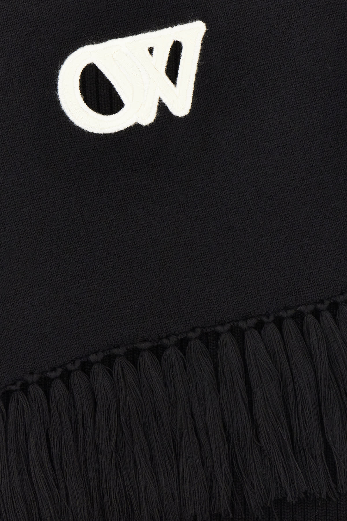 Shop Off-white Black Wool Scarf In 1004