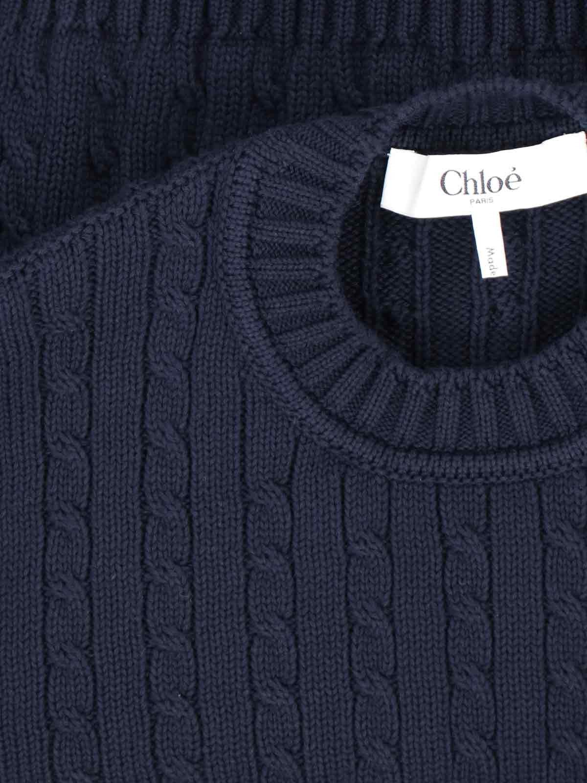 Shop Chloé Cropped Sweater With Buttons In Blue