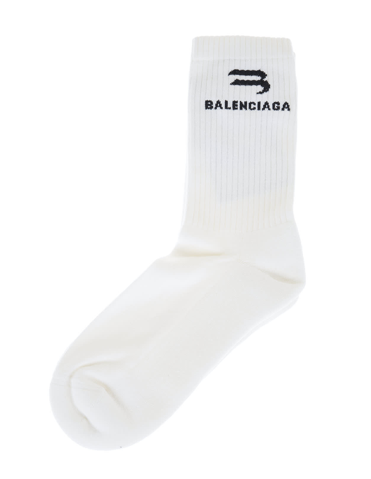 Balenciaga Man White Sporty B Socks