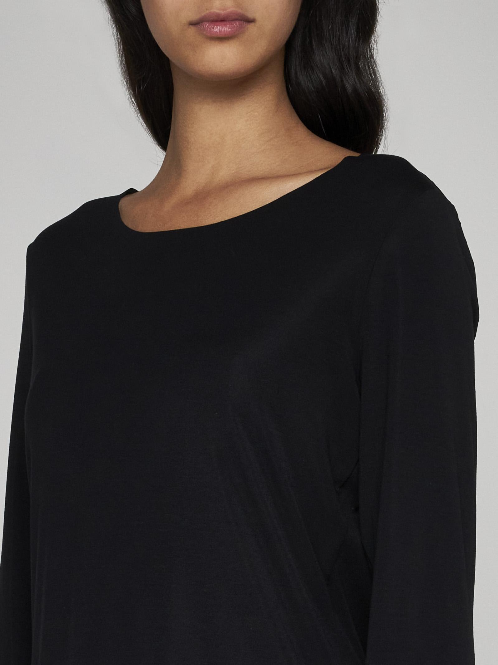 Shop Wolford Aurora Modal Long Sleeved T-shirt In Black