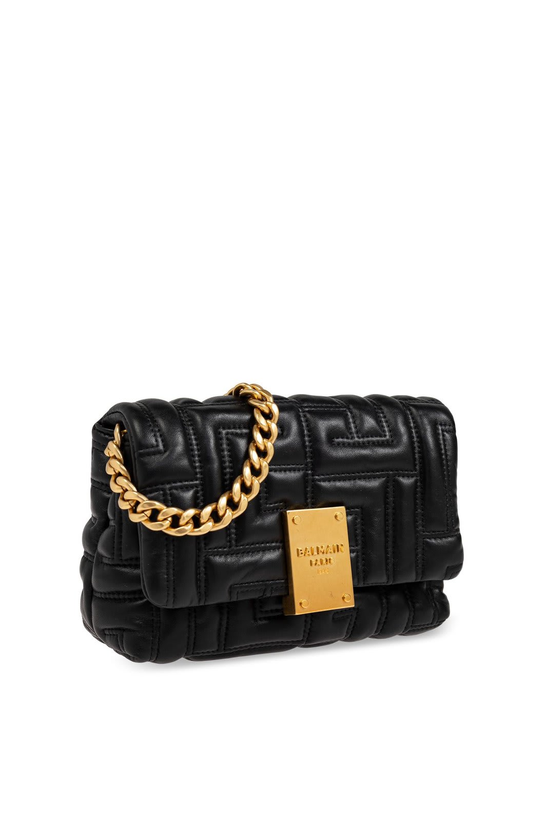 Shop Balmain 1945 Soft Quilted Mini Shoulder Bag In Black