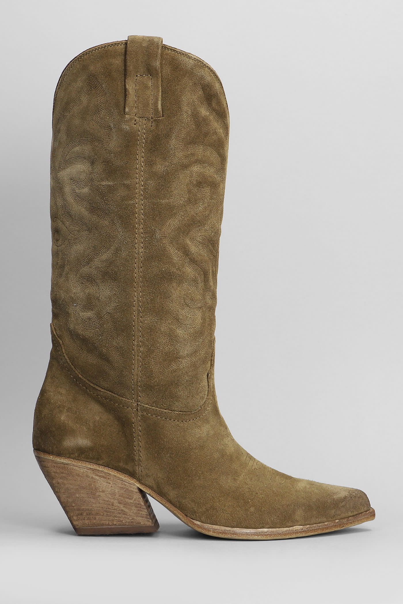 Texan Boots In Taupe Suede