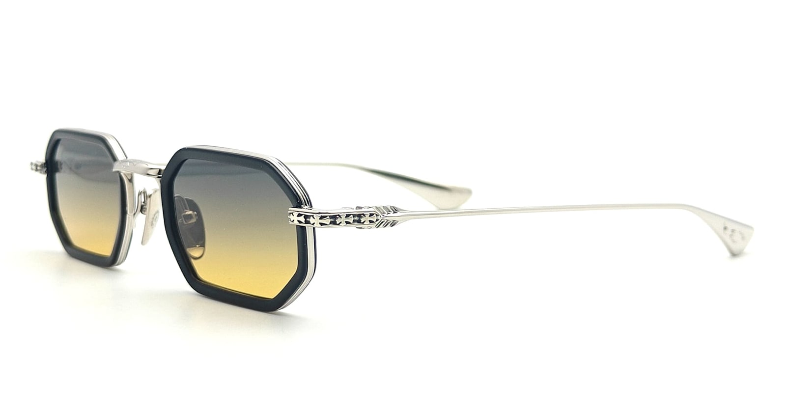Chrome Hearts Stylida - Black / Shiny Silver Sunglasses In Gray