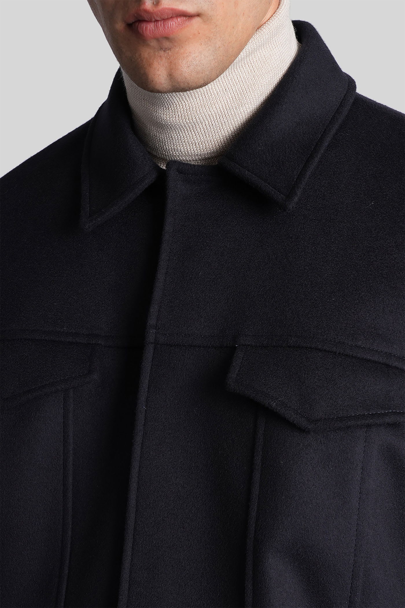 Costumein Dani Casual Jacket In Blue Wool In Blue