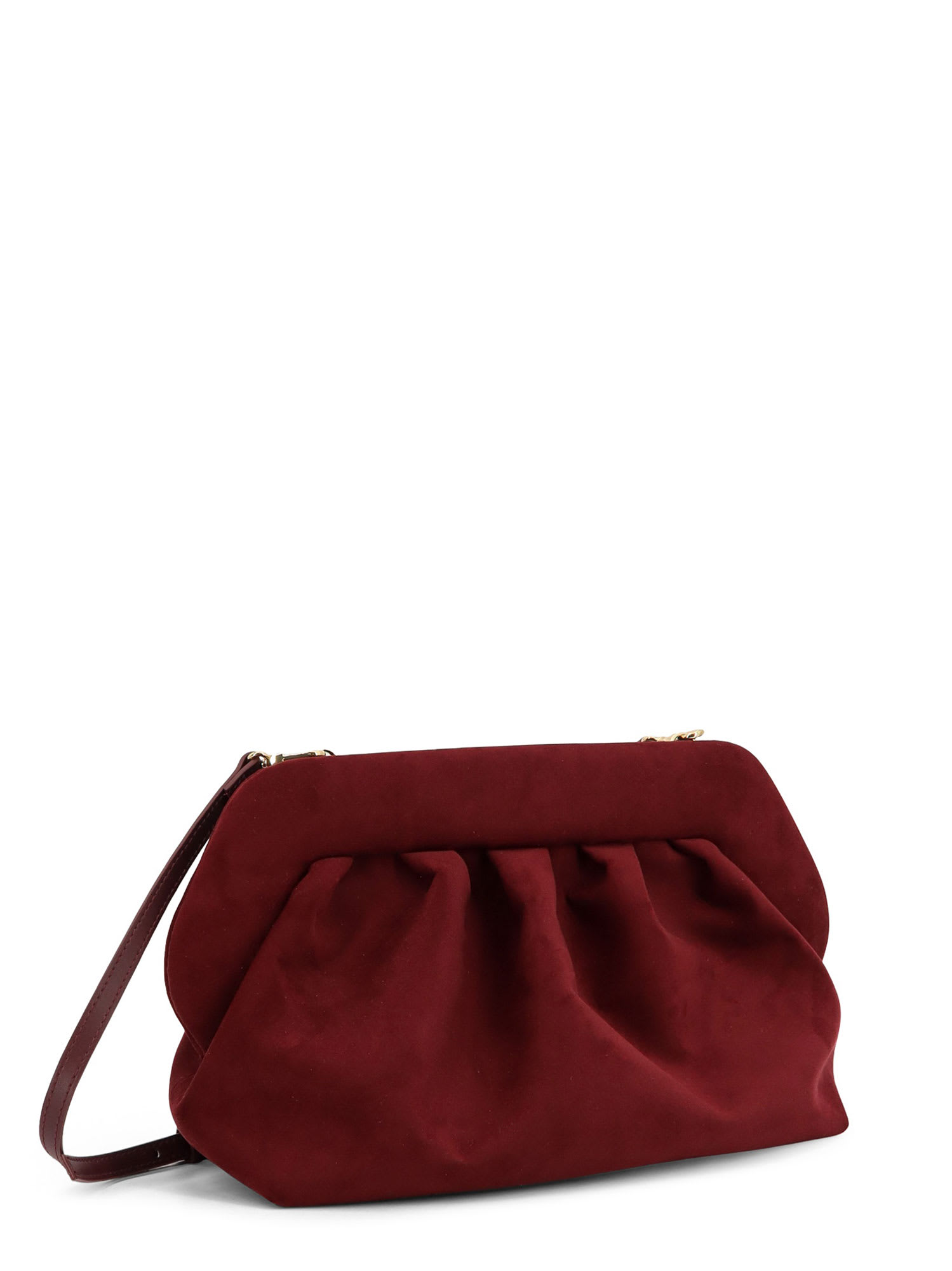 Themoirè Bios Suede Shoulder Bag In Red