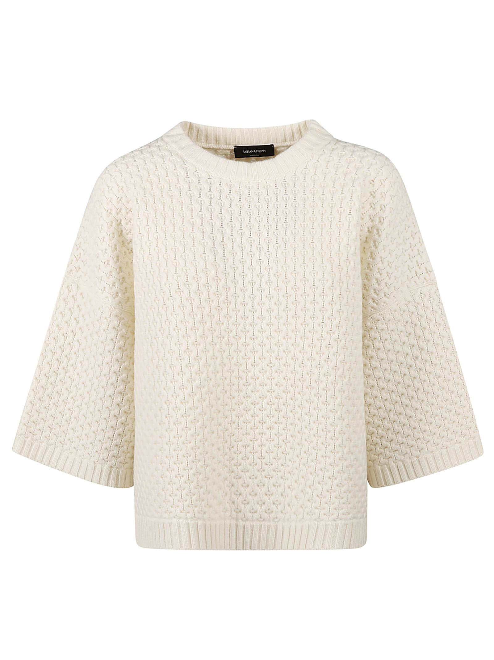 Shop Fabiana Filippi Oversized Knitted Jumper In Rafia