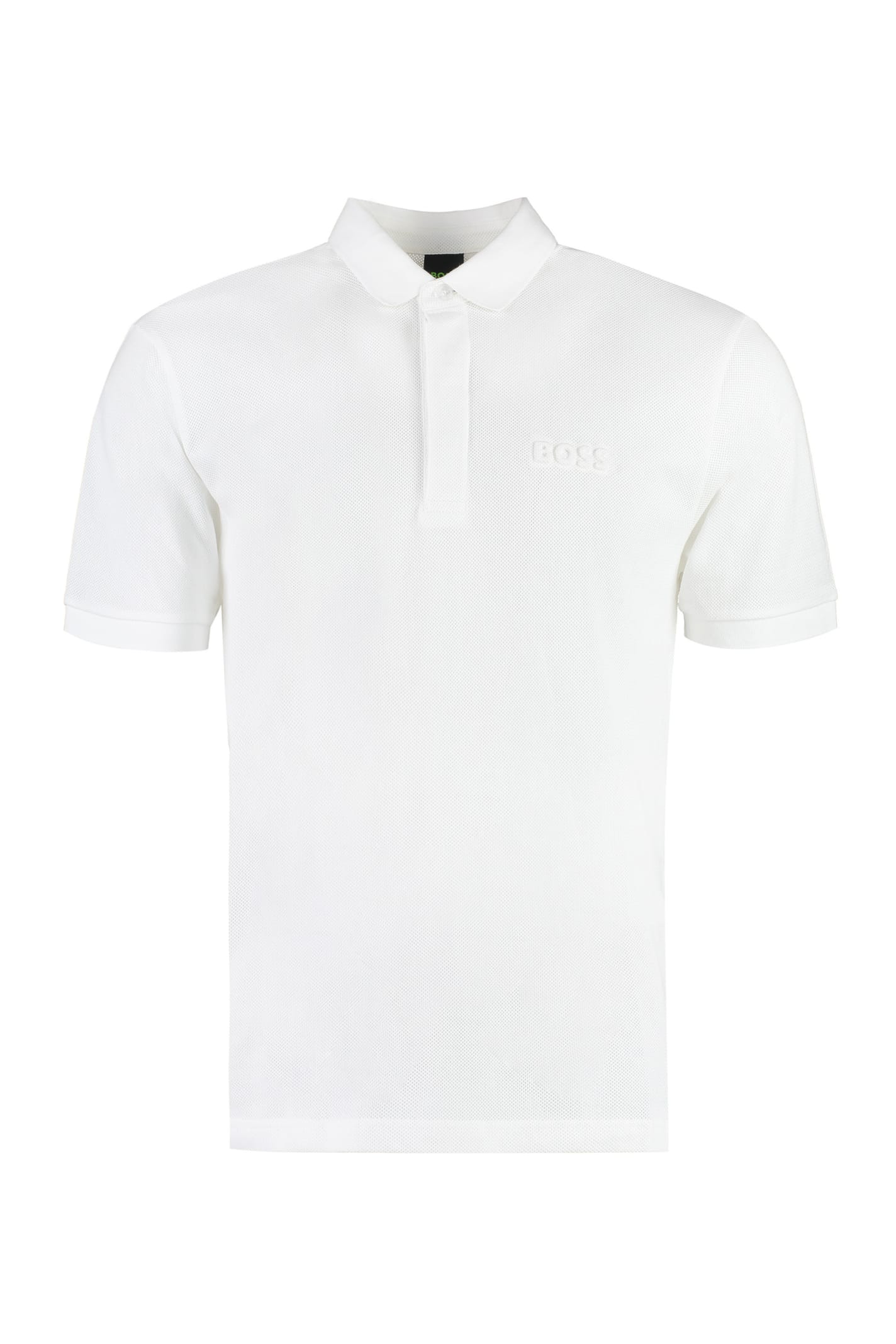 Shop Hugo Boss Cotton-piqué Polo Shirt In White
