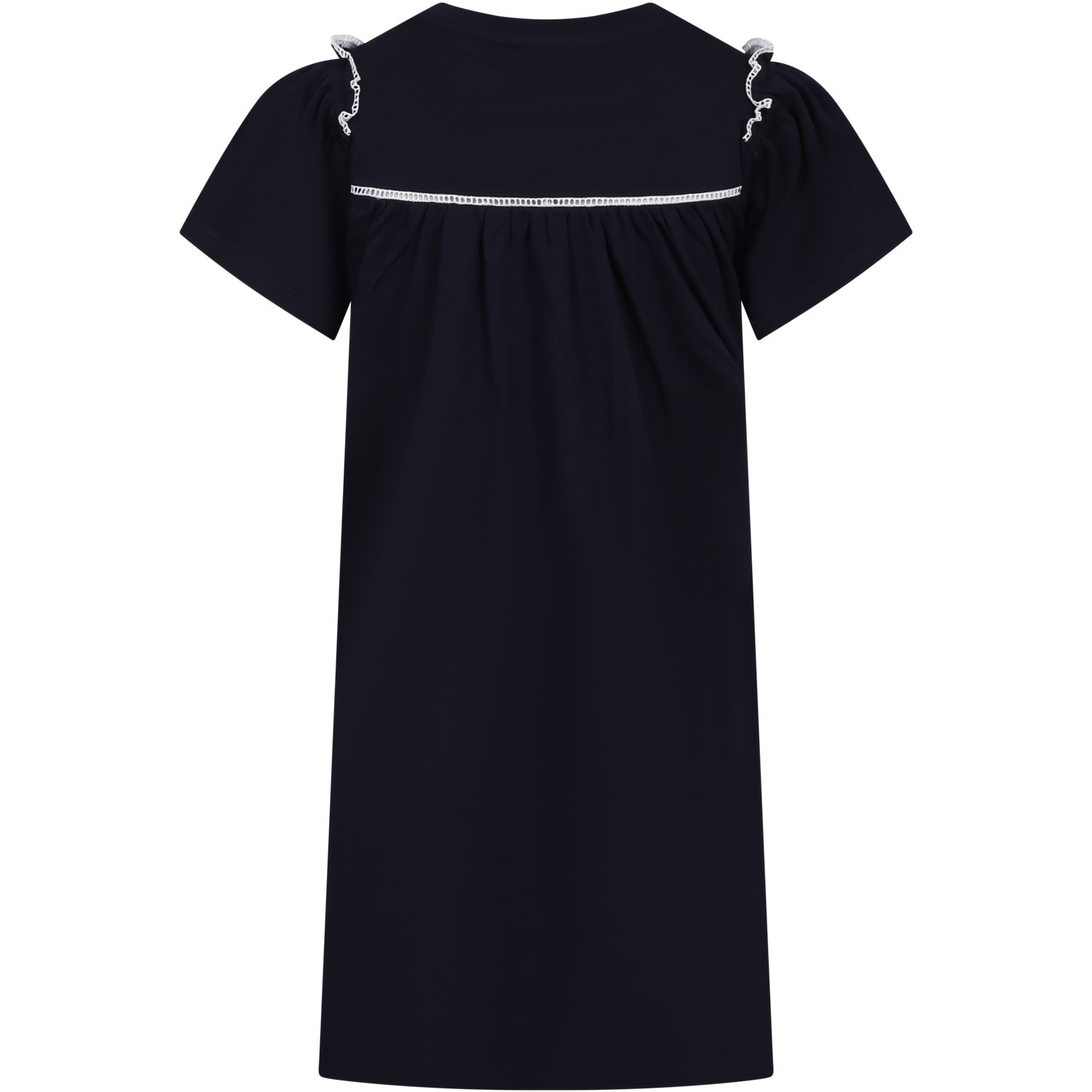 Shop Chloé Blue Dress For Girl With Logo