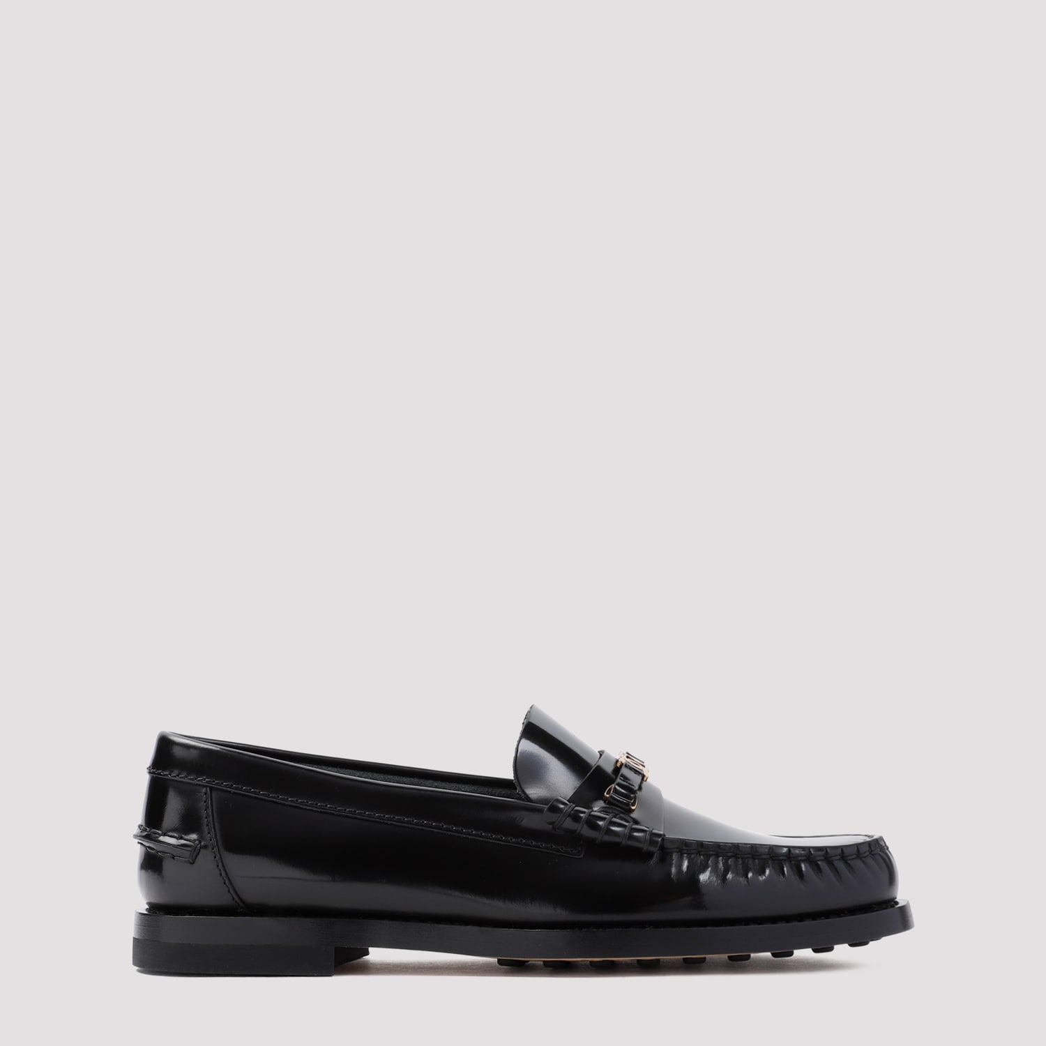 Shop Tod's Micro Catena Loafers In Nero