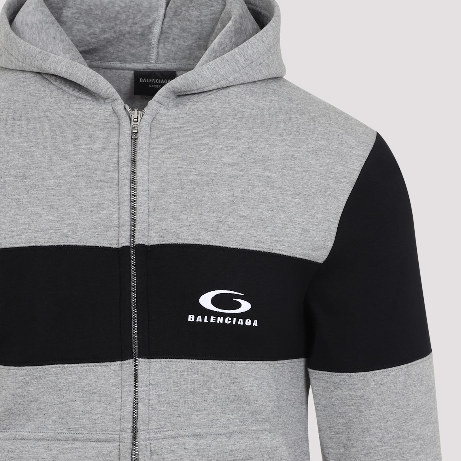 Balenciaga Dark Grey And Black Cotton Sweatshirt In Heather Grey Black