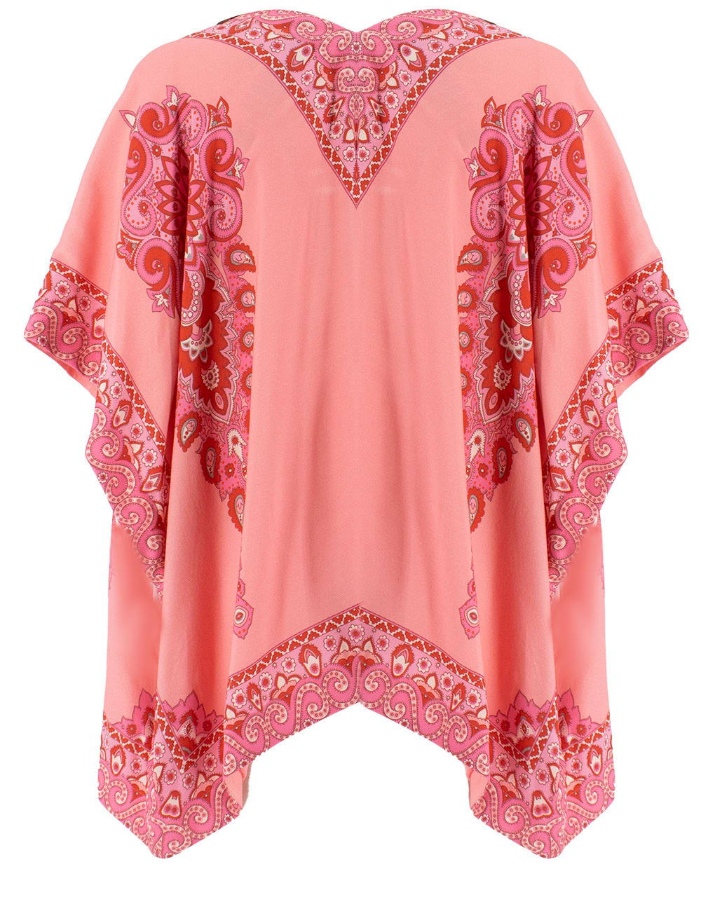 Etro Open Printed Poncho In Pink