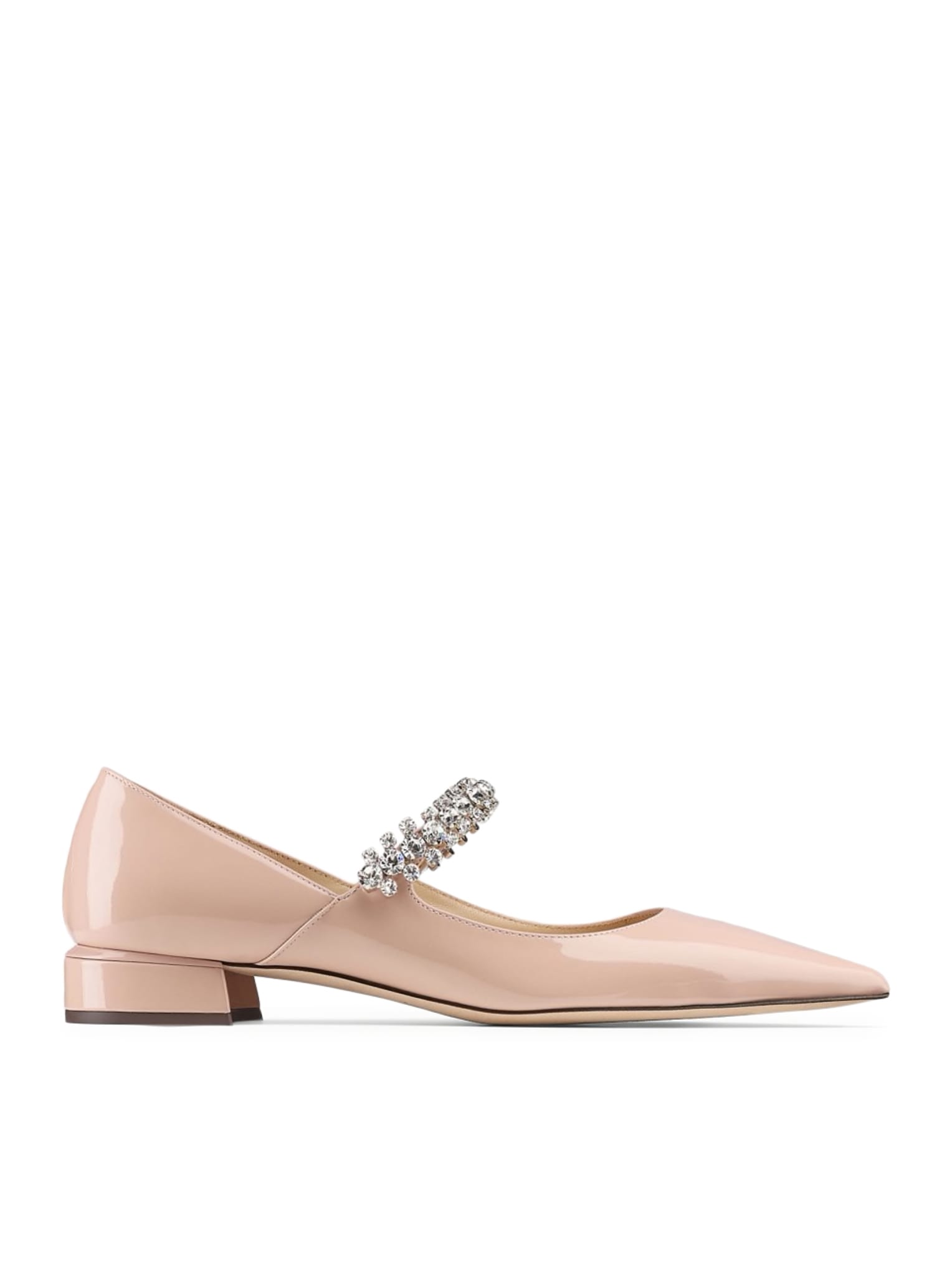 Shop Jimmy Choo Beige Sabot With Rhinestone And Low Heel In Patent Leather Woman In Macaron