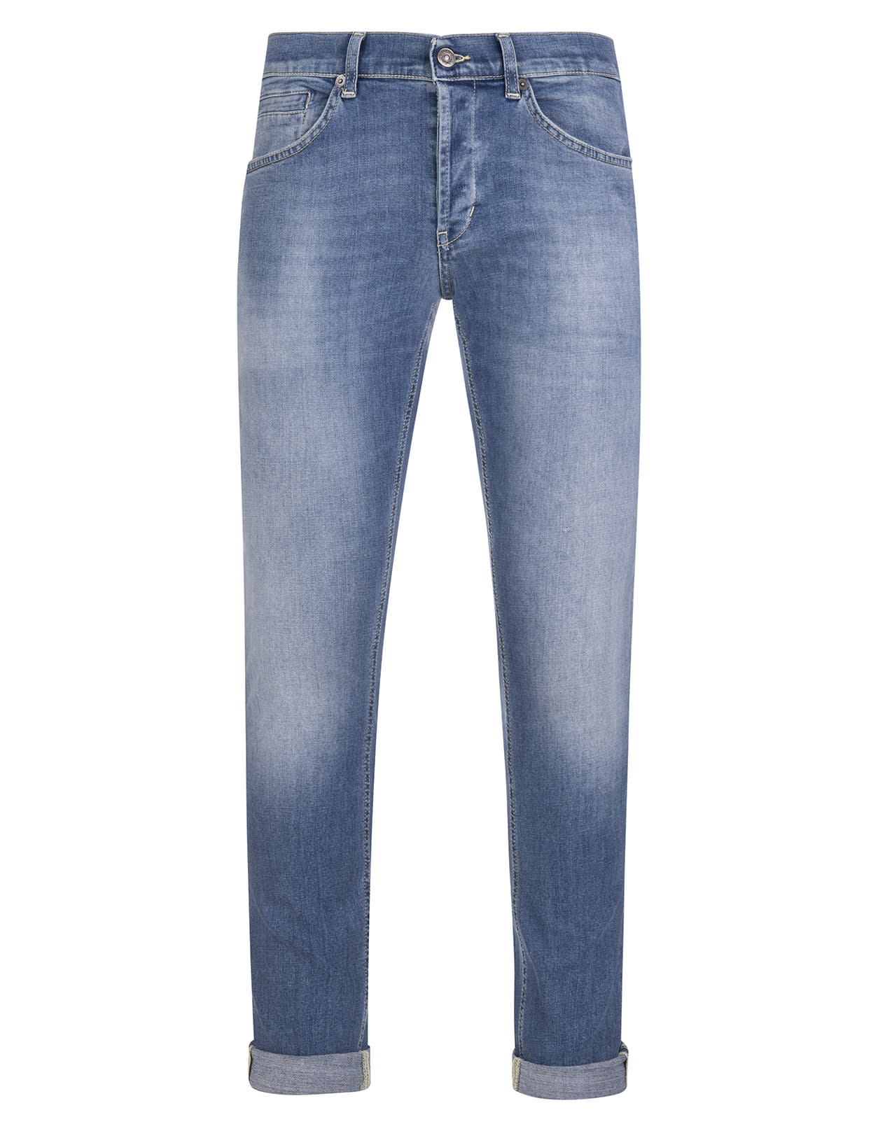 Dondup Man George Skinny Jeans In Medium-light Blue Stretch Eco Denim