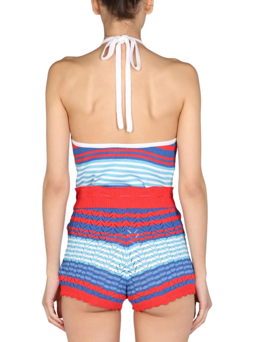 Shop Gallo Striped Pattern Top In Multicolour