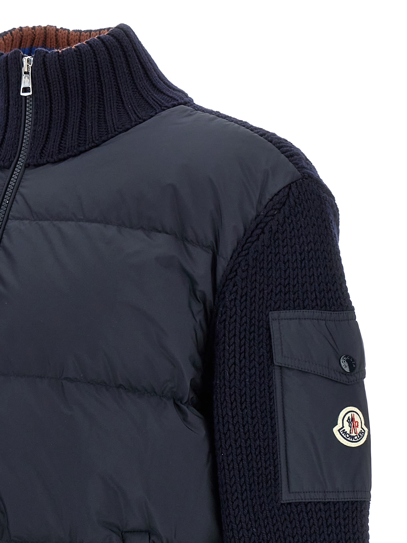 Shop Moncler Tricot Cardigan In Blue