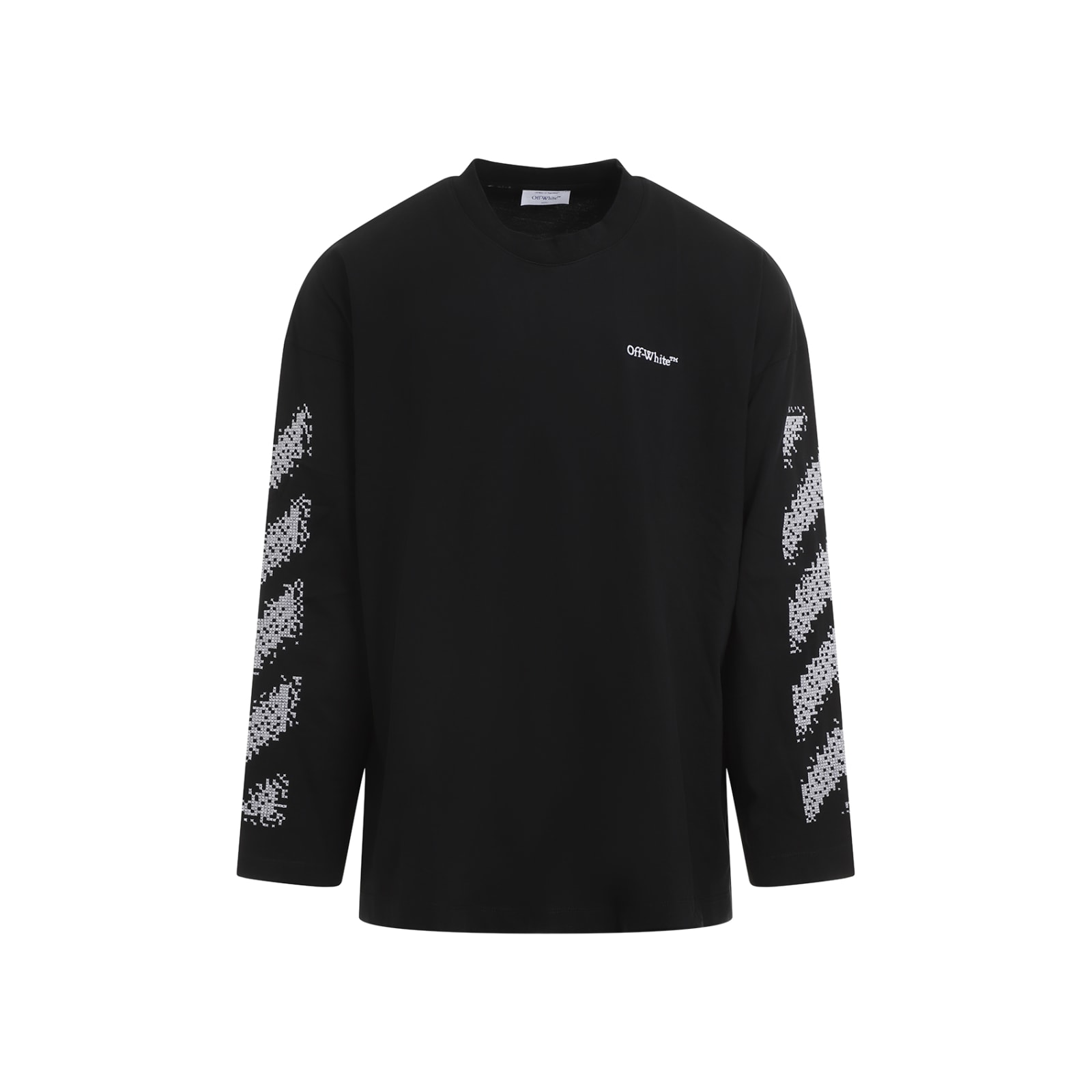 Shop Off-white Pixel Diag T-shirt In Black White