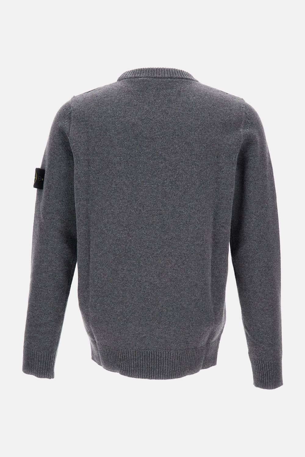 Stone Island Logo Patch Crewneck Jumper In Gray
