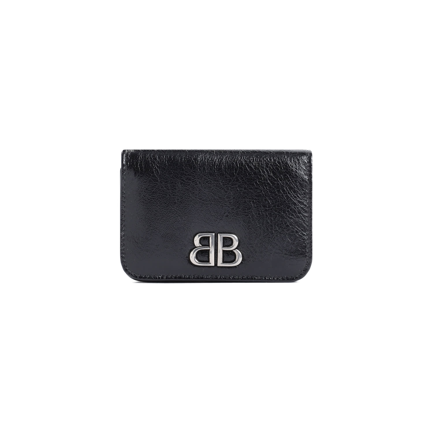 Shop Balenciaga Monaco Fla Ca Hol Credit Card Case In Black