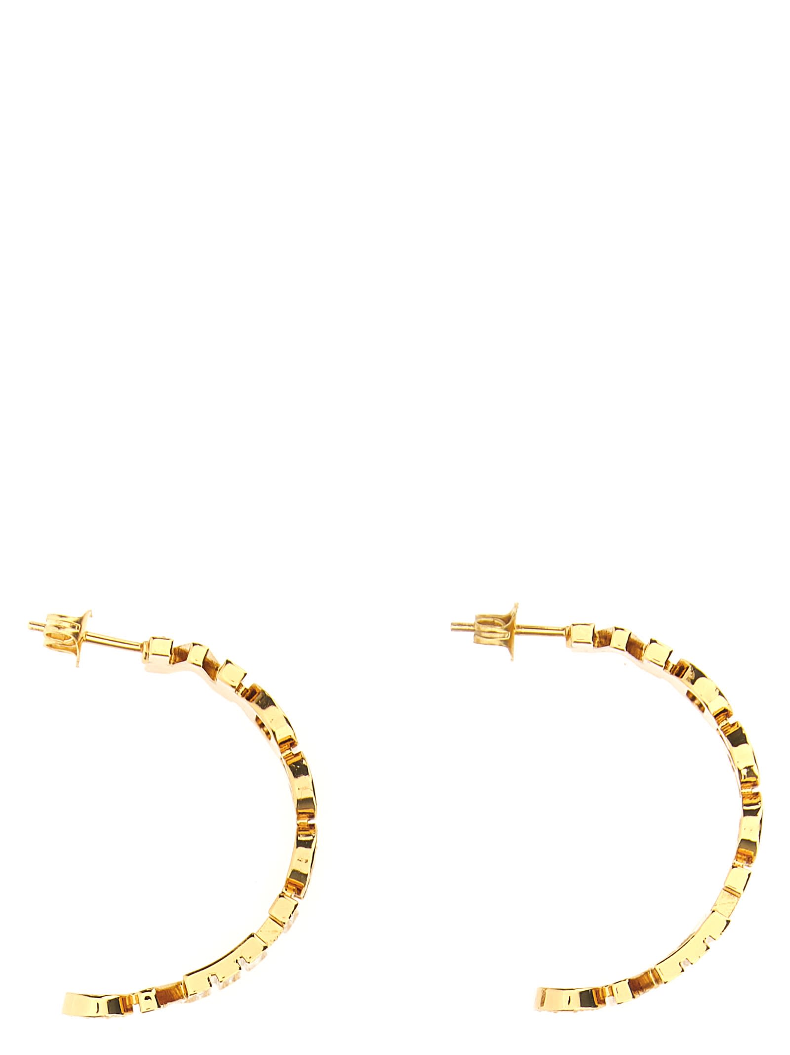 Moschino Logo Earrings In Gold