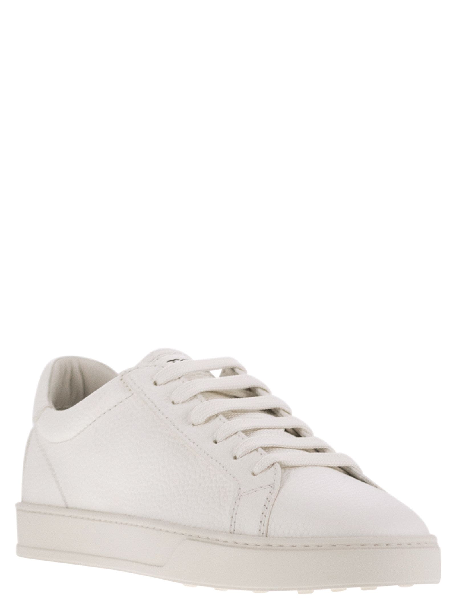 Tod's Hammered Leather Trainers In White
