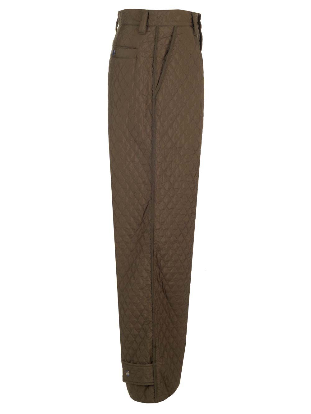 Shop Burberry Quilted Nylon Trousers In Green