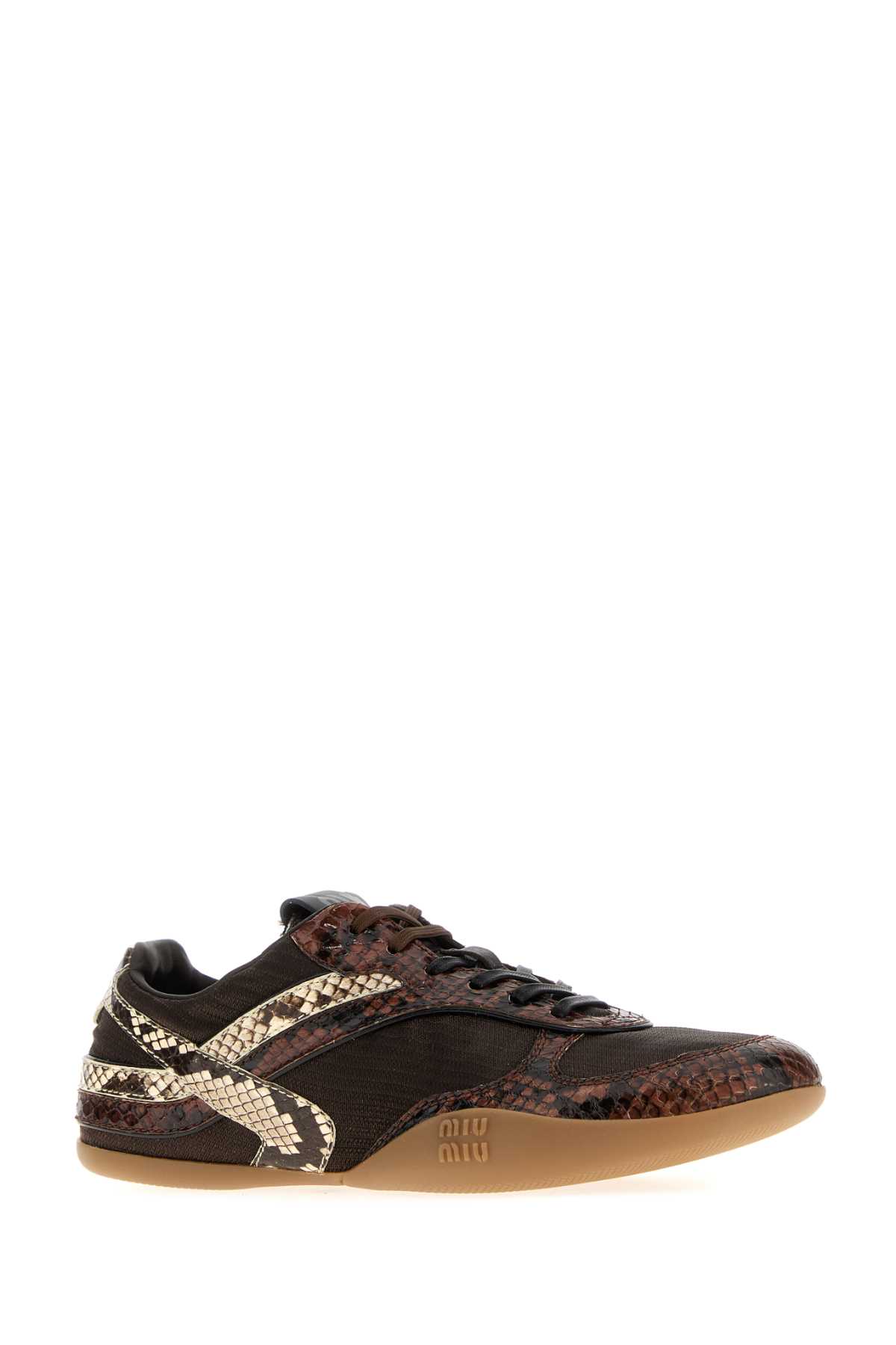 Miu Miu Multicolor Fabric And Leather Sneakers In Multi