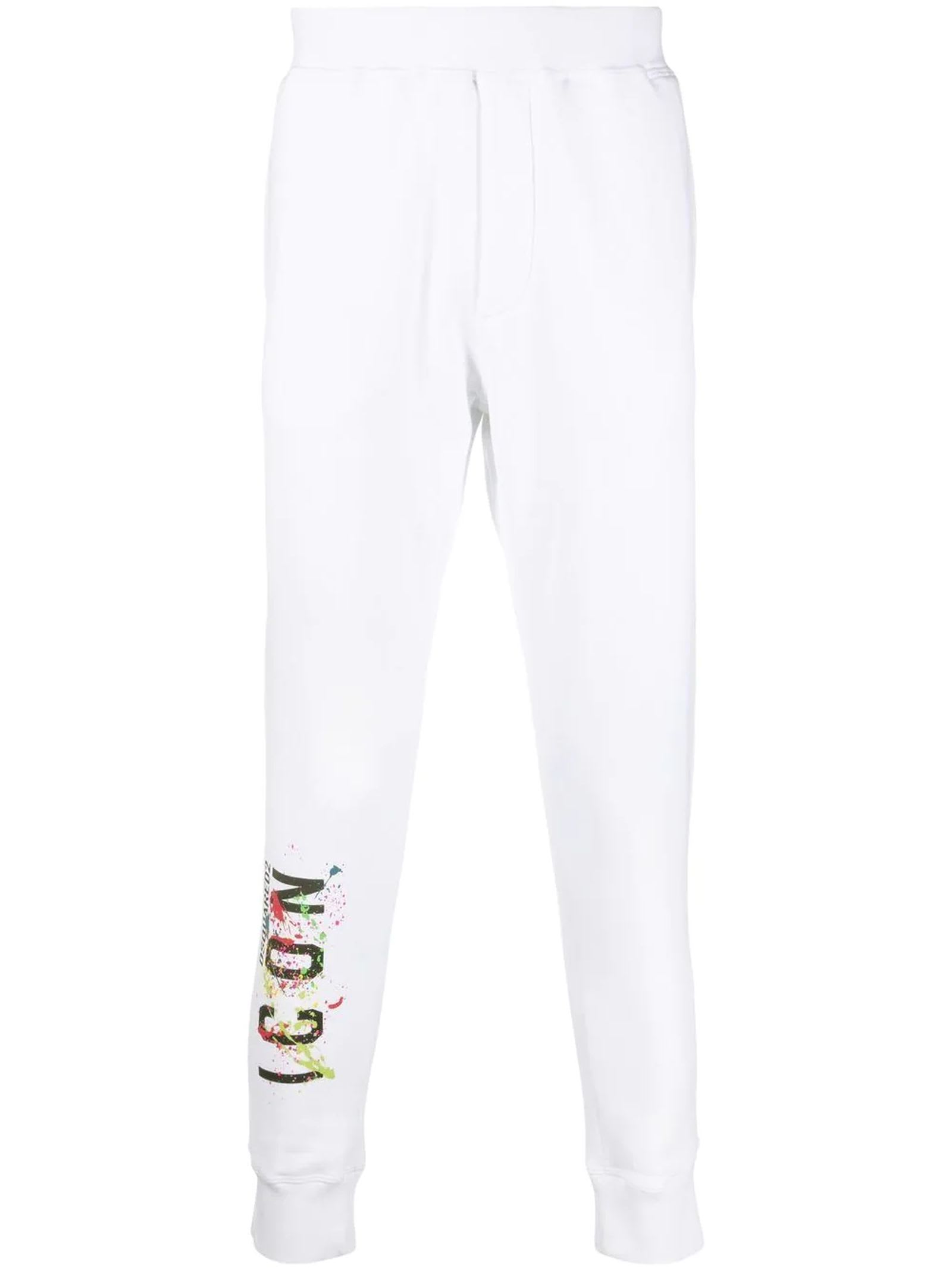 DSQUARED2 WHITE COTTON TROUSERS