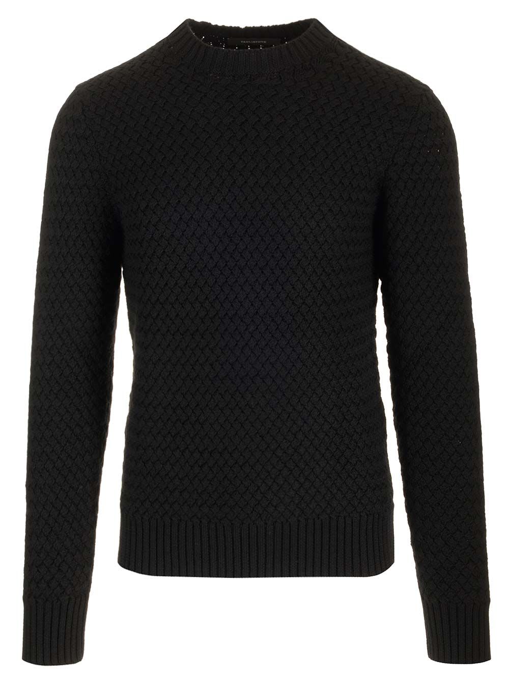 Shop Tagliatore Crew Neck Sweater In Black