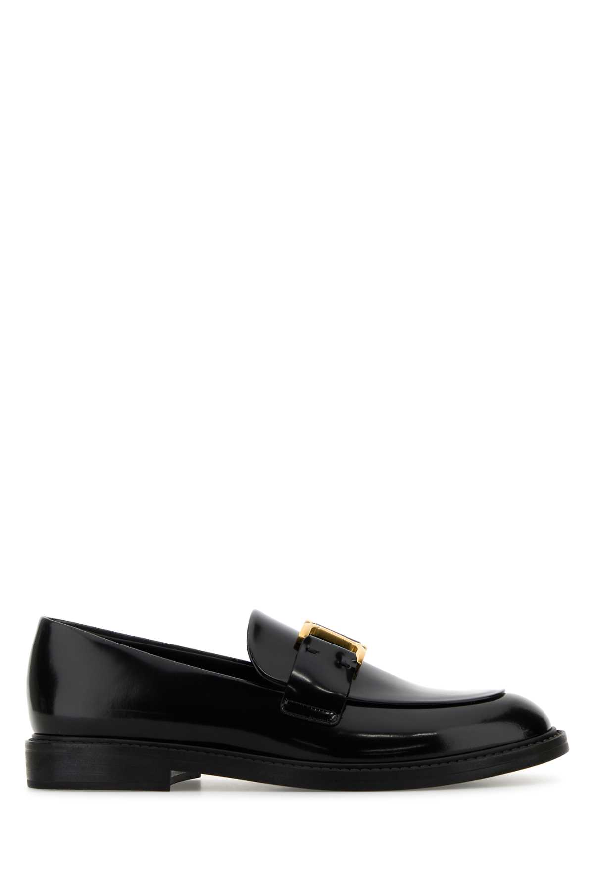 Shop Chloé Black Leather Marcie Loafers