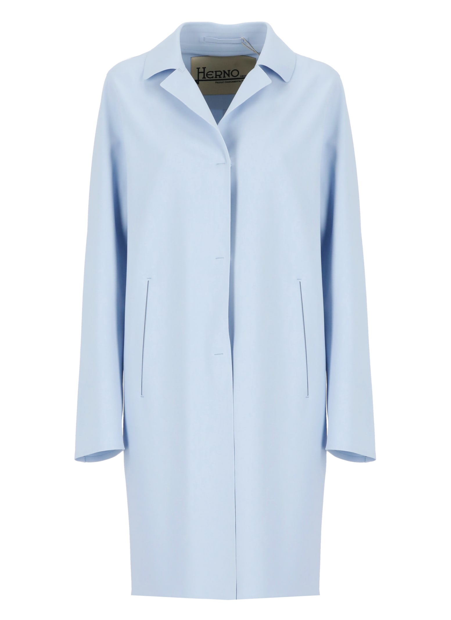 Shop Herno First-act Coat In Light Blue