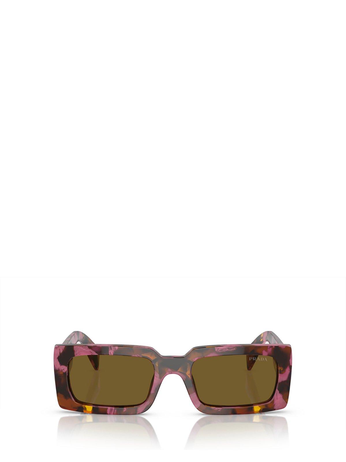 Shop Prada Rectangular-frame Sunglasses Sunglasses In 18n01t Mahogany