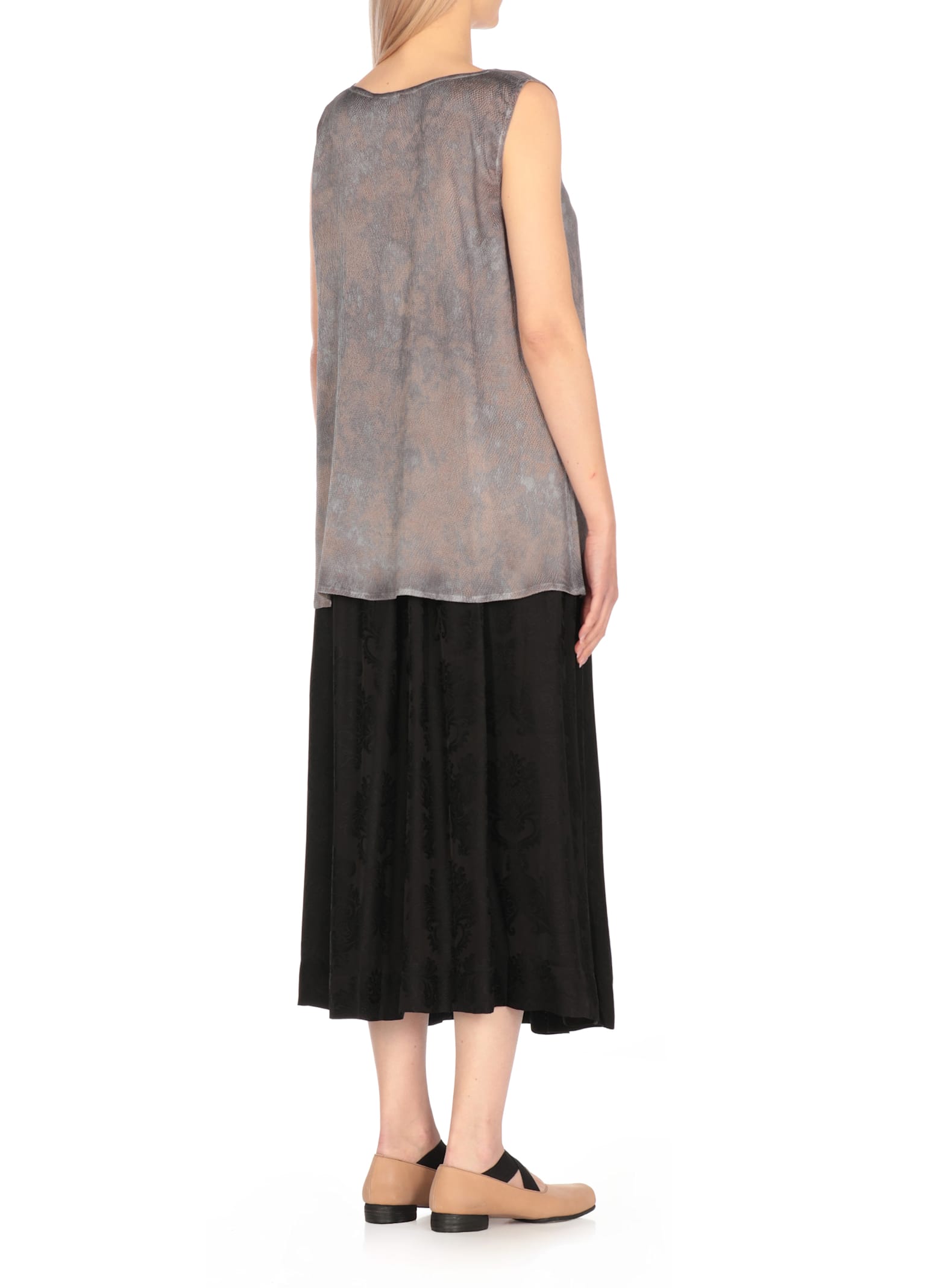 Avant Toi Silk Top In Grey