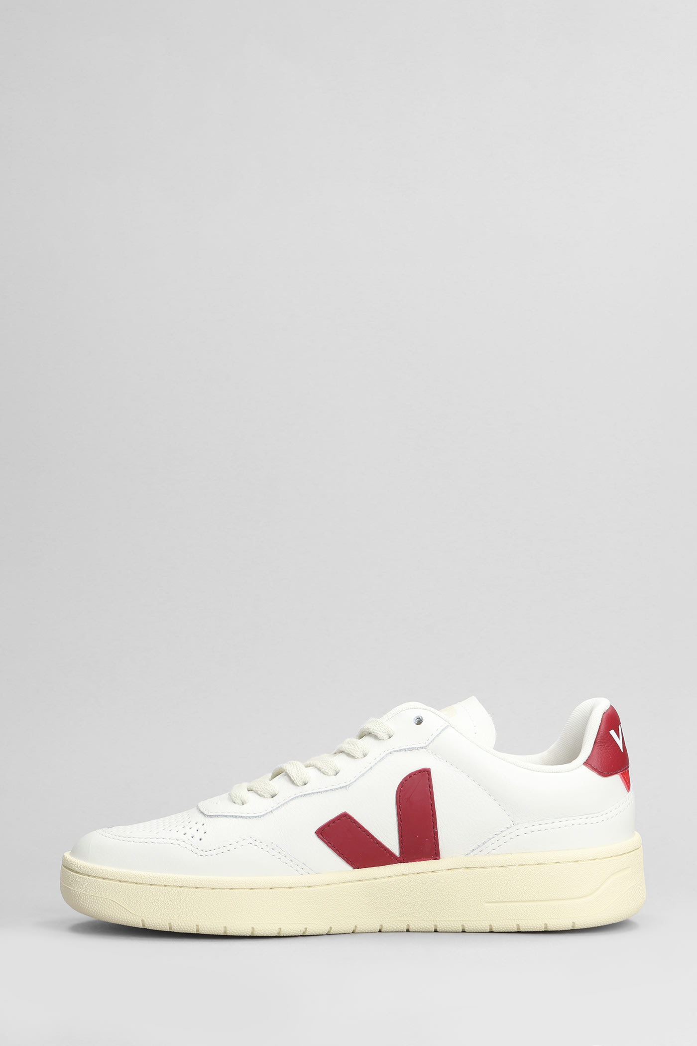 Shop Veja V-90 Sneakers In White Leather