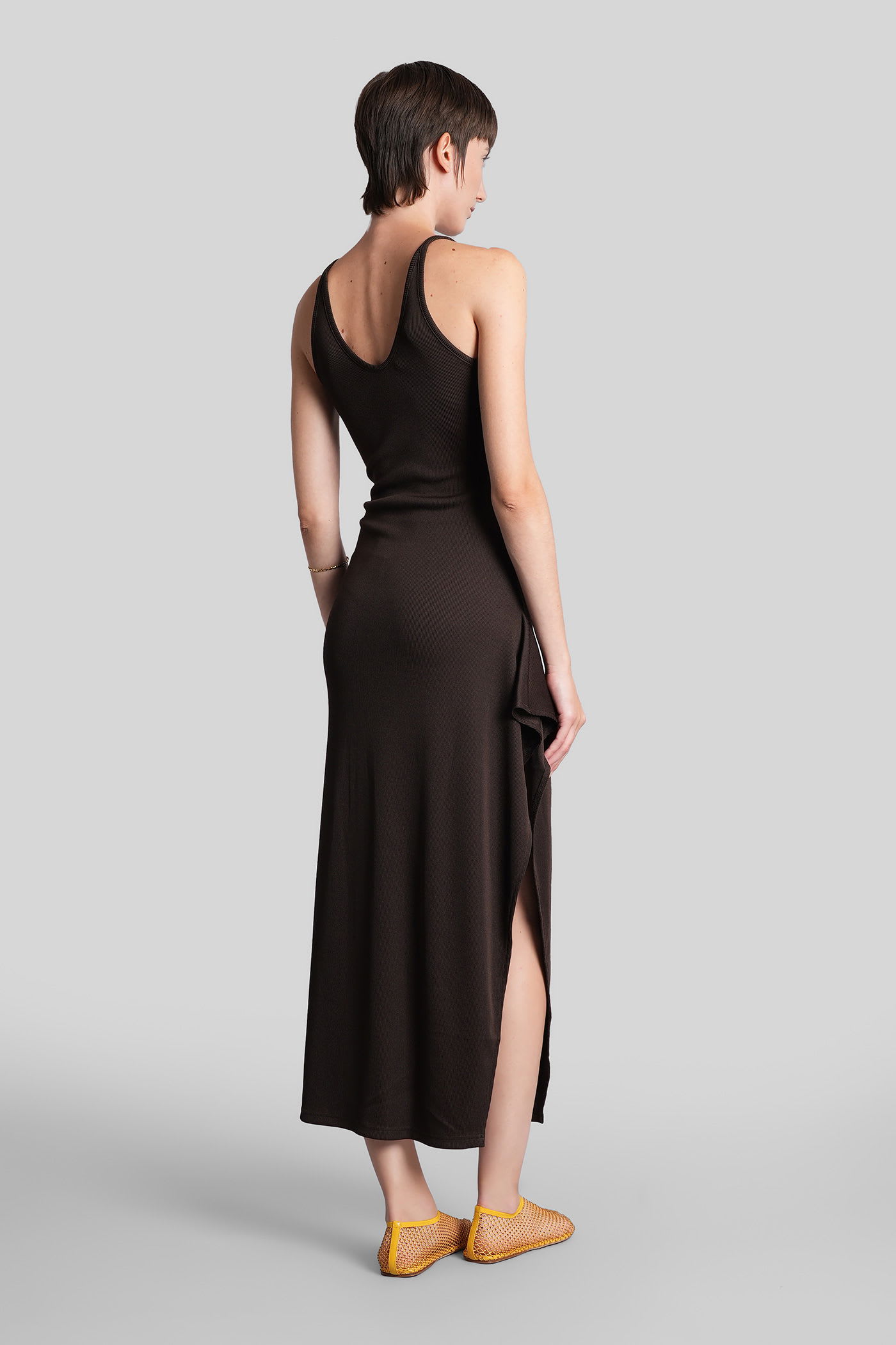 Christopher Esber Long Dress In Brown Polyester In Brown