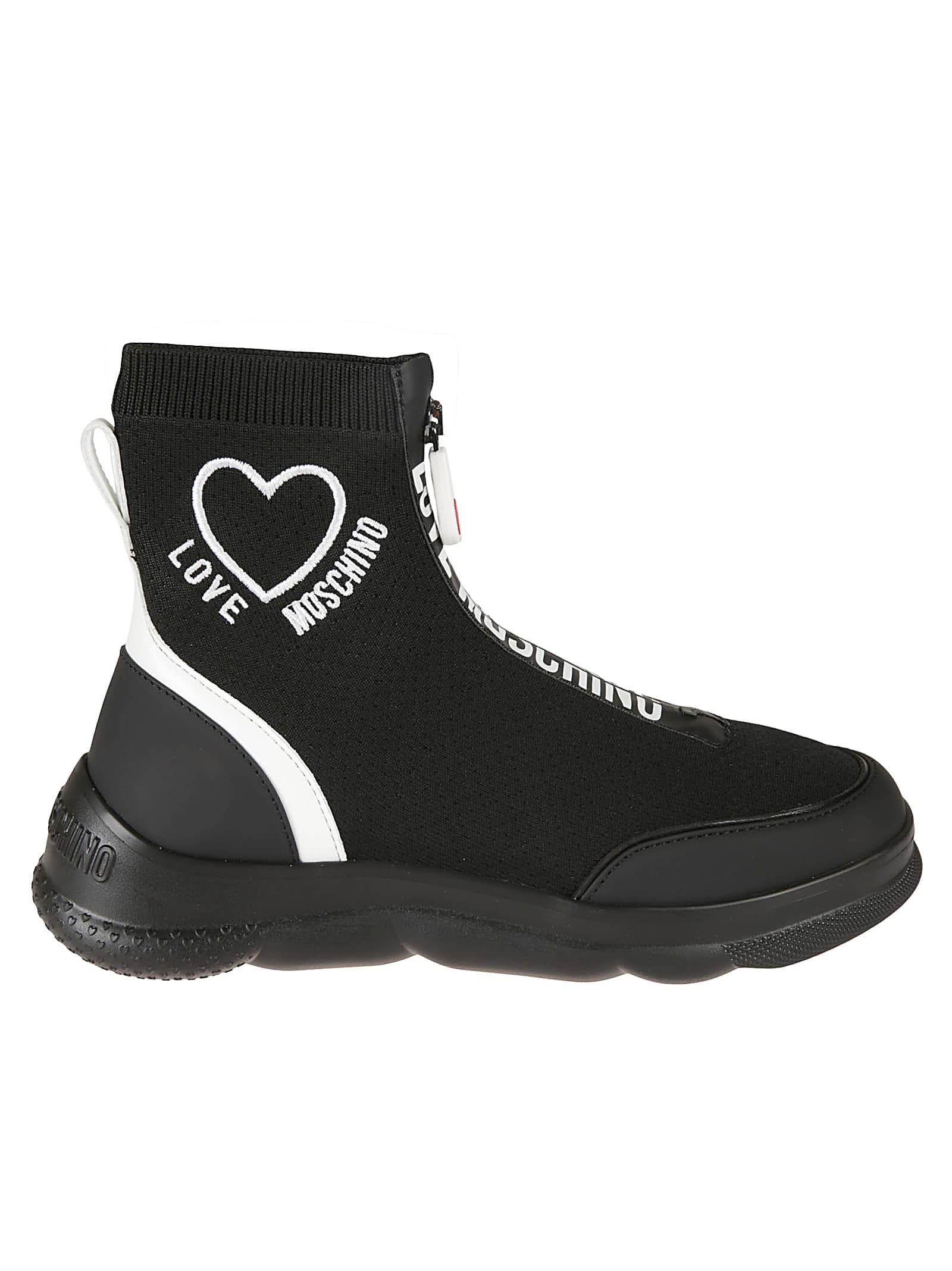 Love Moschino Zip Logo Sock Sneakers