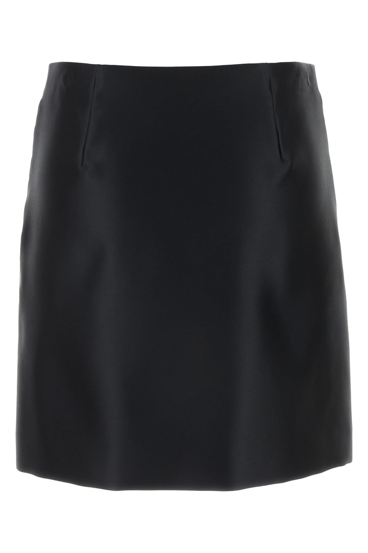 Shop Philosophy Di Lorenzo Serafini Black Satin Mini Skirt In Nero