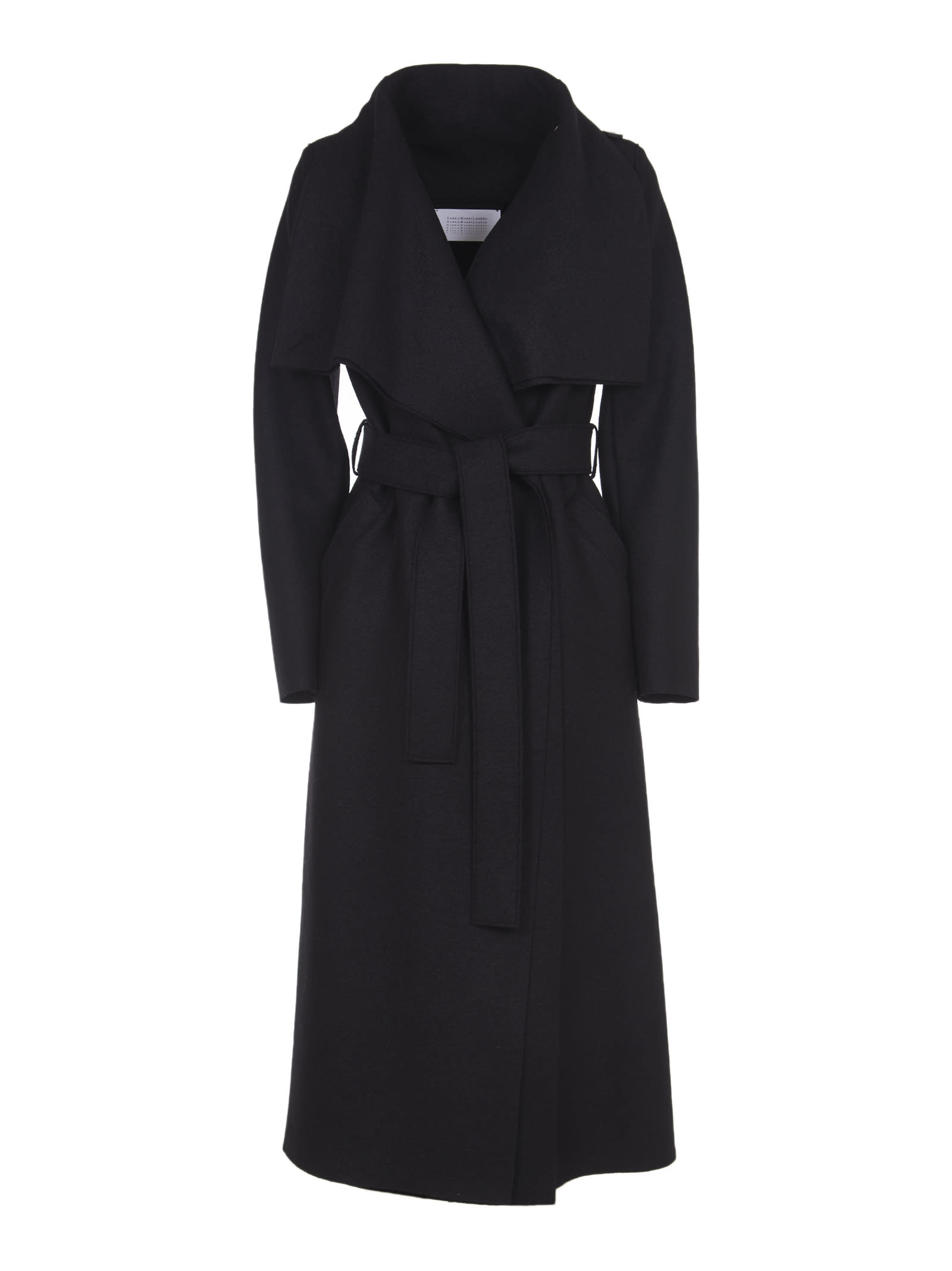 Harris Wharf London Black Double-breasted Long Coat