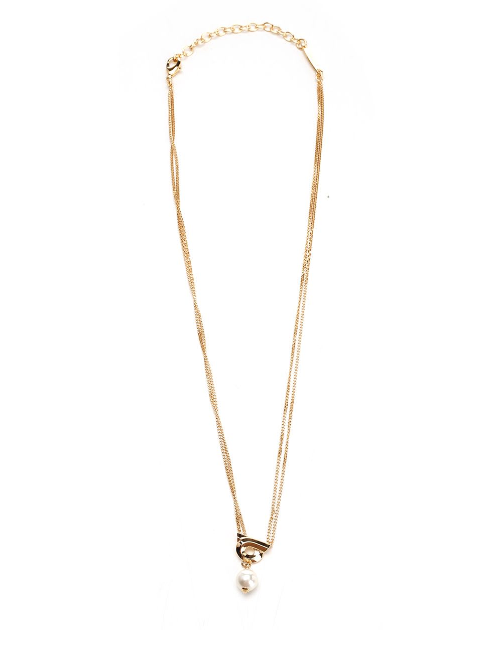 Shop Ferragamo Gancini Pendant Necklace In Gold