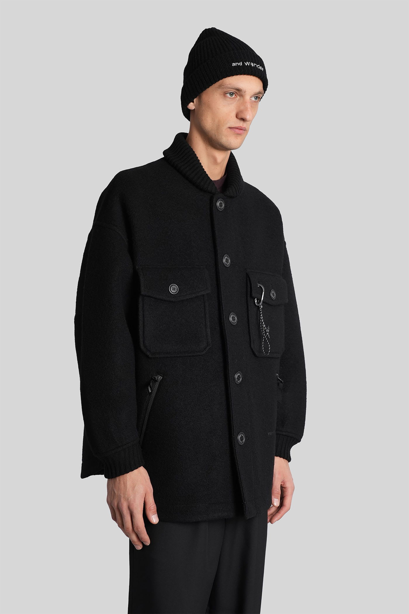 And Wander In Black Wool In Black