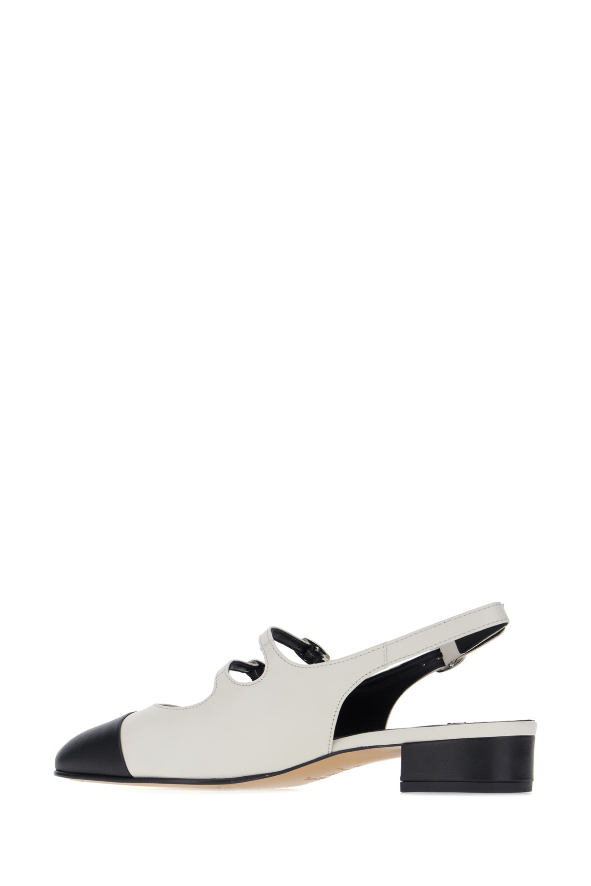 CAREL TWO-TONE NAPPA LEATHER ABRICOT PUMPS