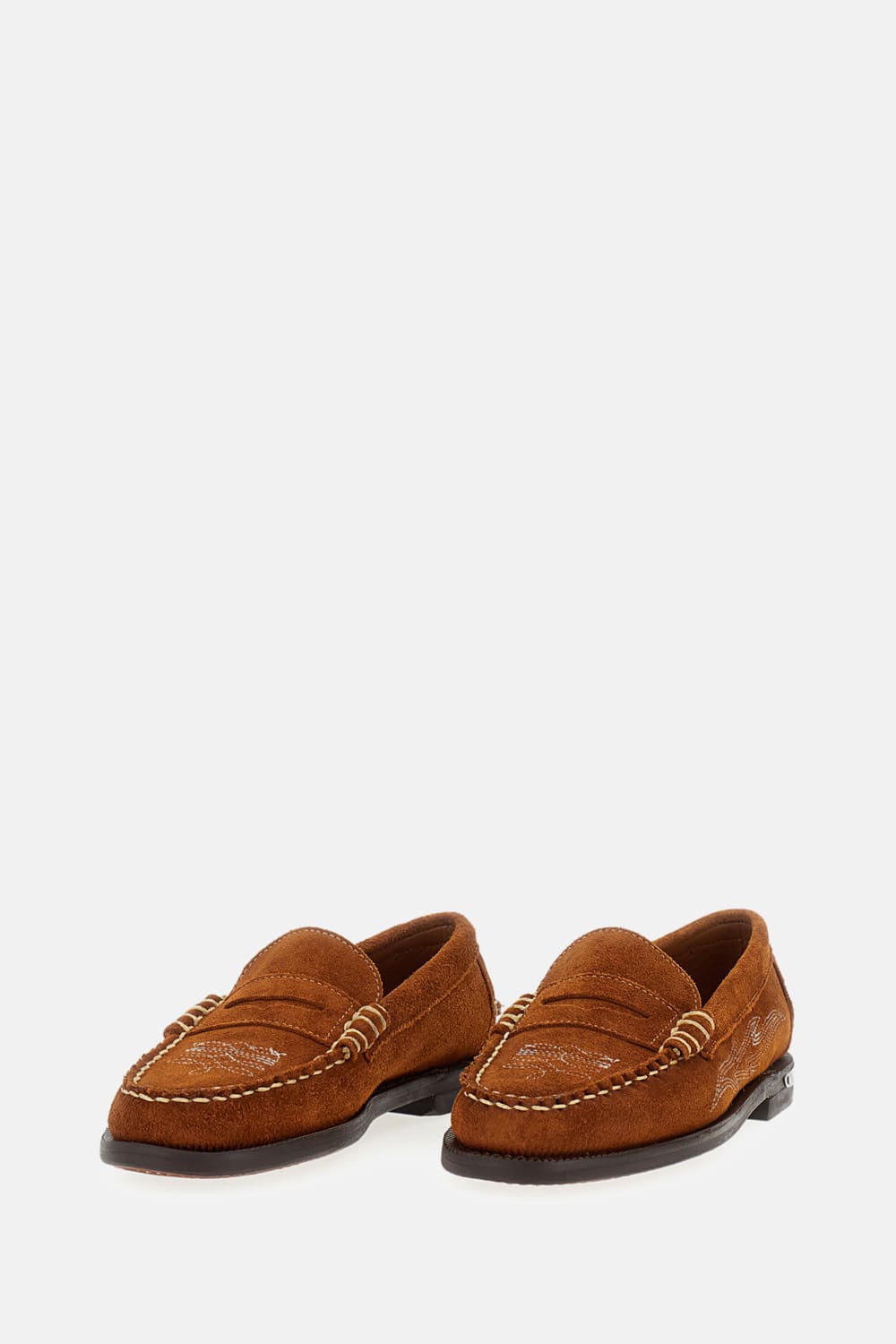 Sebago Decorative-stitching Loafers In Brown